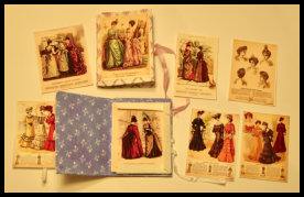 Modemappe, mit alten Modeblättern